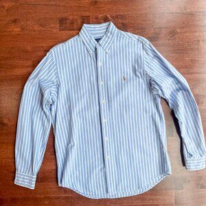 Polo Ralph Lauren Oxford Shirt - Medium - Blue White Stripes